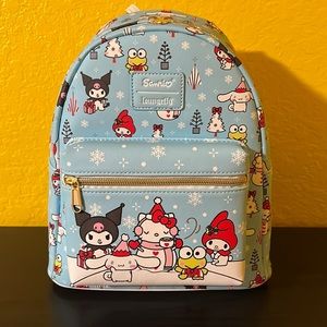 Loungefly Hello Kitty Snowman and Friends Holiday mini backpack